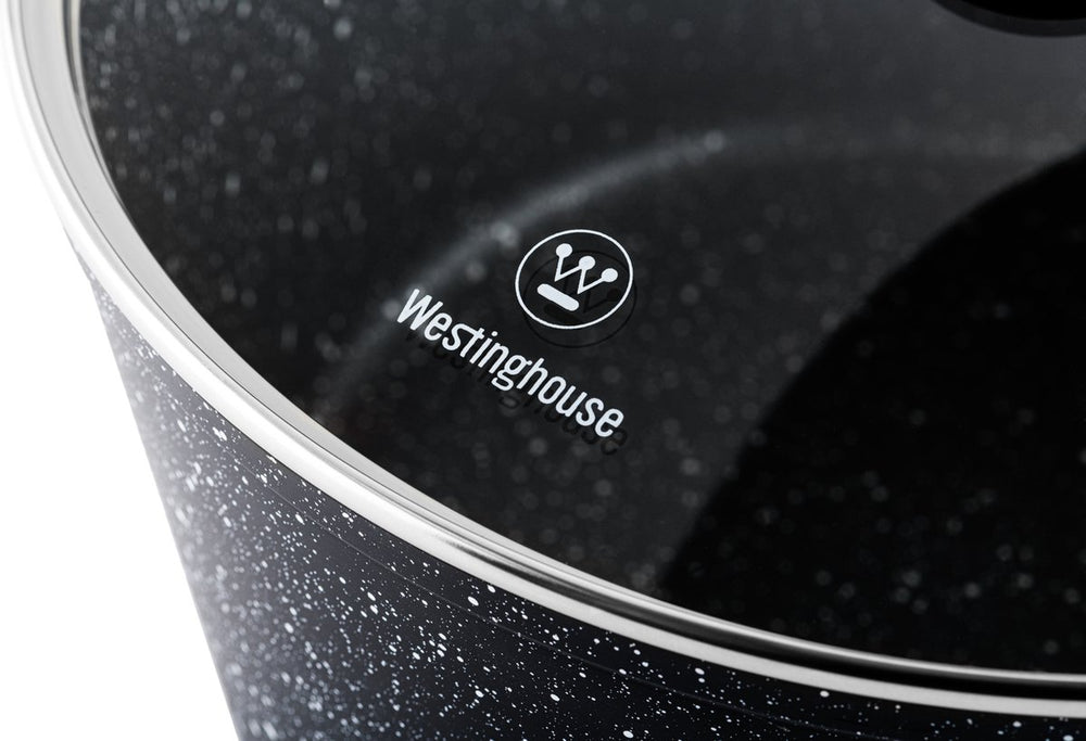 Westinghouse Pannenset Black Marble (Braadpan ø 24 cm + Steelpan ø 18 cm) - Inductie en alle andere warmtebronnen