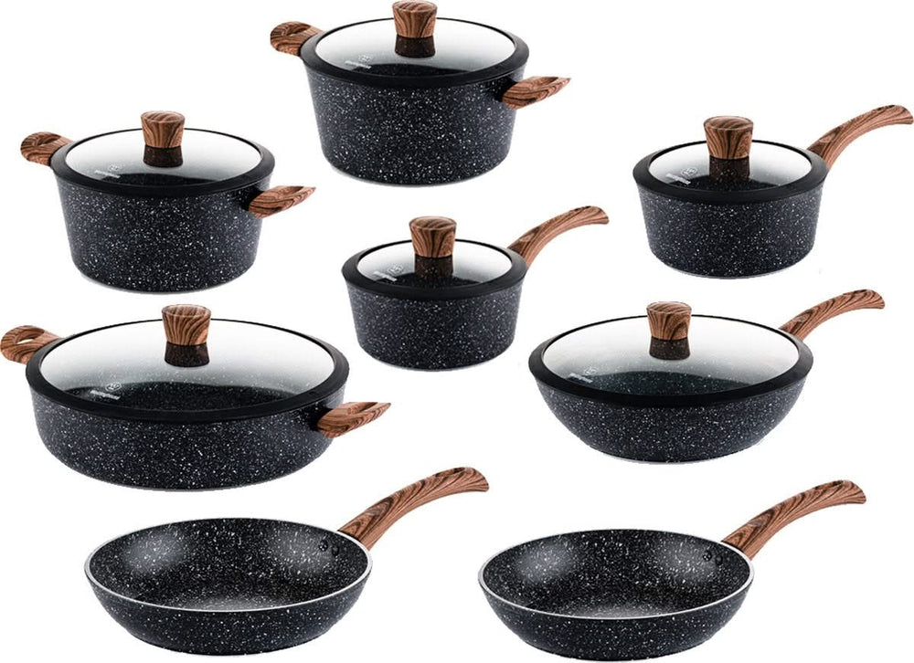 Westinghouse Pan Set Marble Wood - 8 poêles - Set de poêles complet - Induction et toutes autres sources de chaleur