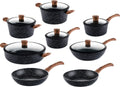 Ensemble de casseroles Westinghouse Marble Wood - 8 casseroles - Ensemble de casseroles complet - Induction et toutes autres sources de chaleur