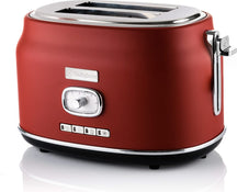 Westinghouse Retro Waterkoker + Broodrooster 2 Sleuven + Staafmixer - Rood