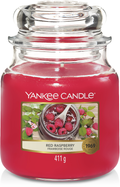 Yankee Candle Bougie Parfumée Medium Rouge Framboise - 13 cm / ø 11 cm