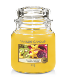 Yankee Candle Bougie Parfumée Medium Carambole Tropicale - 13 cm / ø 11 cm