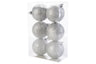 Cosy &amp; Trendy Boules de Noël Argent Glitter ø 8 cm - 6 Pièces