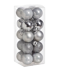 Cosy @Home Boules de Noël Argent mix ø 3 cm - 20 Pièces