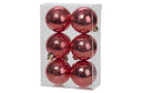 Cosy & Trendy Kerstballen Wrinkle Red 6-Delig