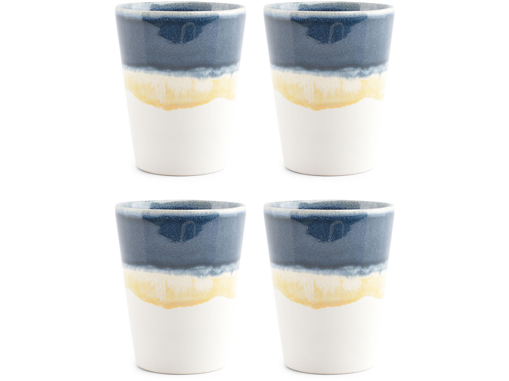 Salt & Pepper Beker Flow - blauw - 370 ml - 4 stuks