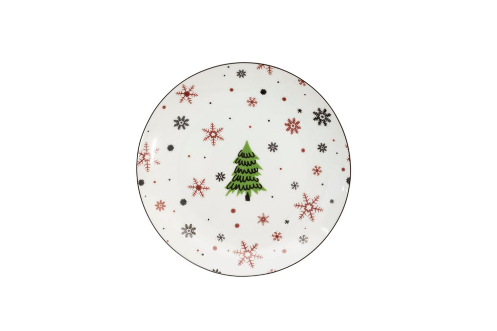 Cookinglife Serviesset - Kerstservies - Porselein - Rood 18-delig / 6 personen