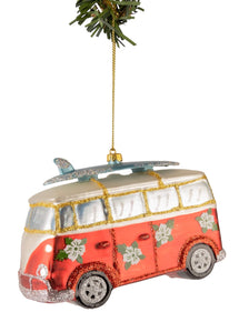 Boule de Noël lumineuse nordique VW T1 Bus 12 cm