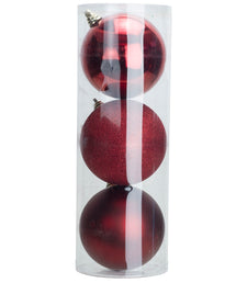 Cosy @Home Kerstballen Rood ø 15  cm - 3 Stuks