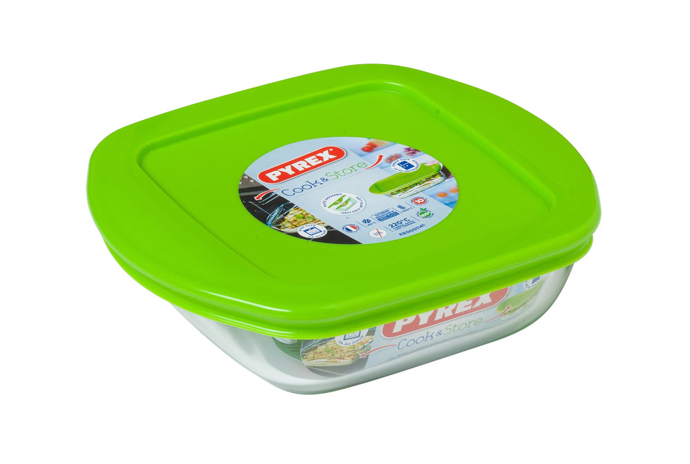 Plat à four Pyrex avec couvercle - Cook &amp; Store - 14 x 12 x 4 cm / 350 ml