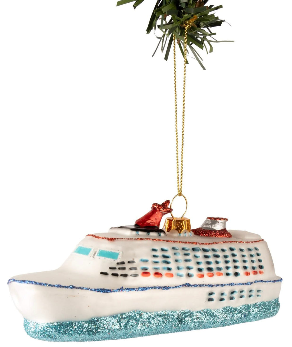 Bateau de croisière boule de Noël Nordic Light 14 cm