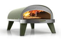 ZiiPa Four à Pizza Piana - Modèle Gaz - avec Thermomètre - Eucalyptus - pour pizzas ø 30 cm - Pierre à pizza rotative