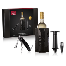 Vacu Vin Wijnset Premium - Zwart - 4 delige set