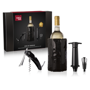 Vacu Vin Wijnset Premium - Zwart - 4 delige set