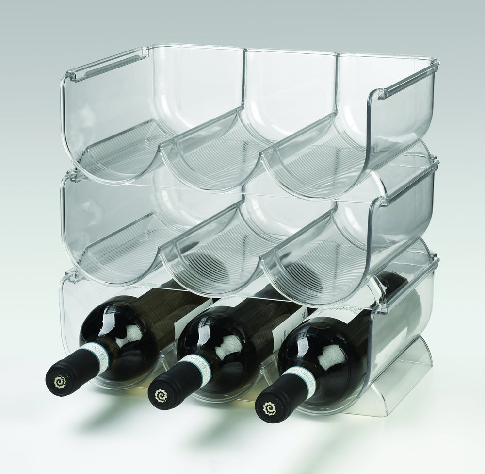Ghidini Wijnrek / Wijnfleshouder voor 3 Flessen - Kunststof - Stapelbaar - Uitbreidbaar