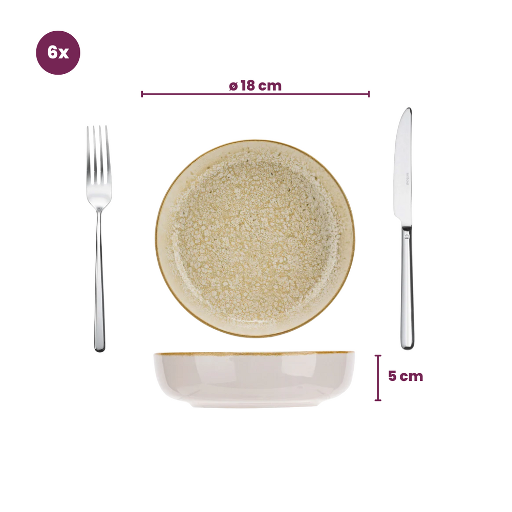 Cosy & Trendy Diepe Borden Baltic Luna ø 18 cm - 6 stuks