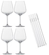 Schott Zwiesel Gin Tonic Verres Goût - 4 Verres + 4 Pailles et Brosse