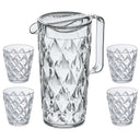 Carafe / Carafe Koziol - Super Verre Incassable - Cristal 1,6 litre avec 4 Verres à Eau - 250 ml