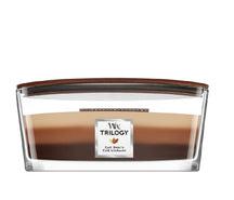 WoodWick Geurkaars Ellipse Trilogy Café Sweets - 9 cm / 19 cm  - Geurkaars in Glas - Houten Lont