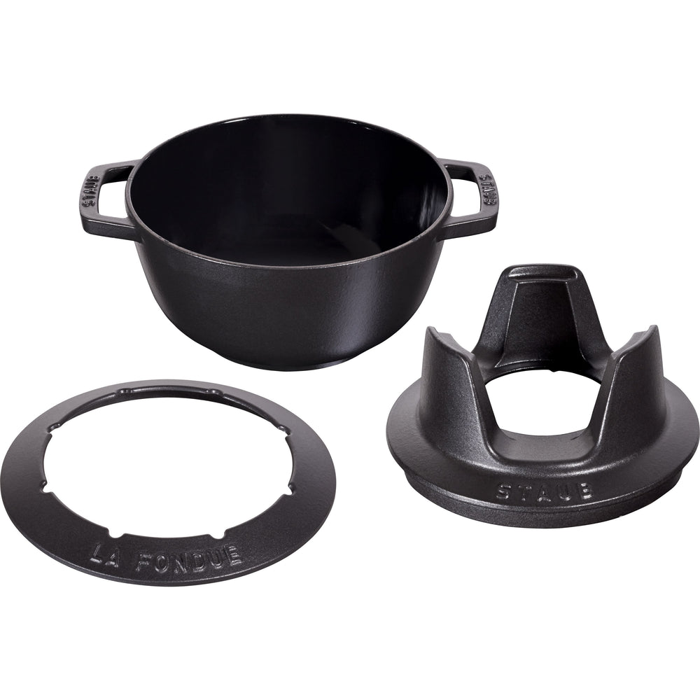 Staub Fondueset Zwart - ø 20 cm / 2.36 liter