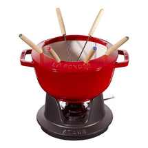 Staub Service à fondue Rouge cerise - ø 20 cm / 2,36 litres