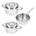 Batterie de cuisine Demeyere 3 pièces (casserole ø 18 / 20 cm et casserole ø 20 cm) + Couvercles Atlantis 7 - Inox