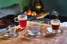 Bormioli Rocco Theeglazen - Koffiekopjes met oor - Stapelbaar - Barshine 250 ml - 6 Stuks