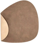 LIND DNA Placemat Nupo - Leer - Brown / Sand - dubbelzijdig - 44 x 37 cm