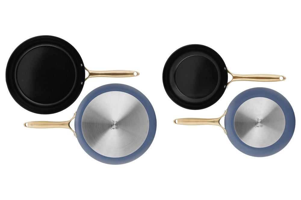 Cookinglife Koekenpannenset Style Blauw - ø 24 & 28 cm - keramische anti-aanbaklaag - geschikt voor alle warmtebronnen