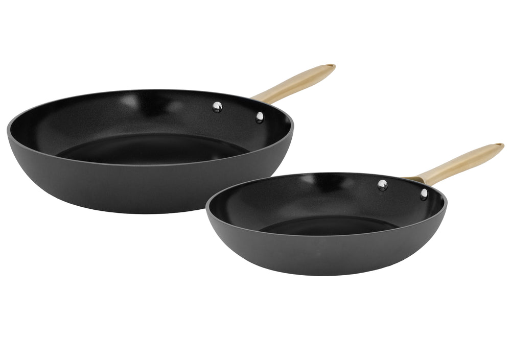 Cookinglife Koekenpannenset Style Zwart - ø 24 & 28 cm - keramische anti-aanbaklaag - geschikt voor alle warmtebronnen