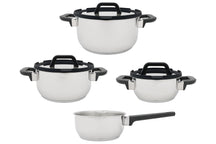 Cookinglife Pannenset Stay Cool - RVS - Kookpan Ø 16, 20, 24 cm & Steelpan Ø 16 cm + Deksels - 7 delig