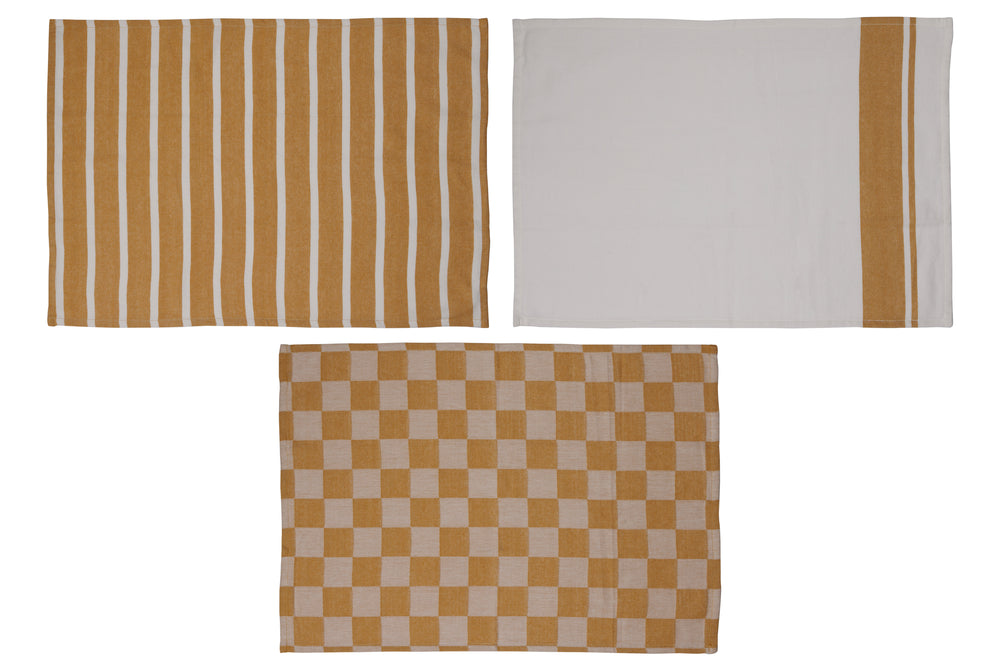 Cosy & Trendy Theedoeken Stoff Amber Gold 50 x 70 cm - 3 Stuks