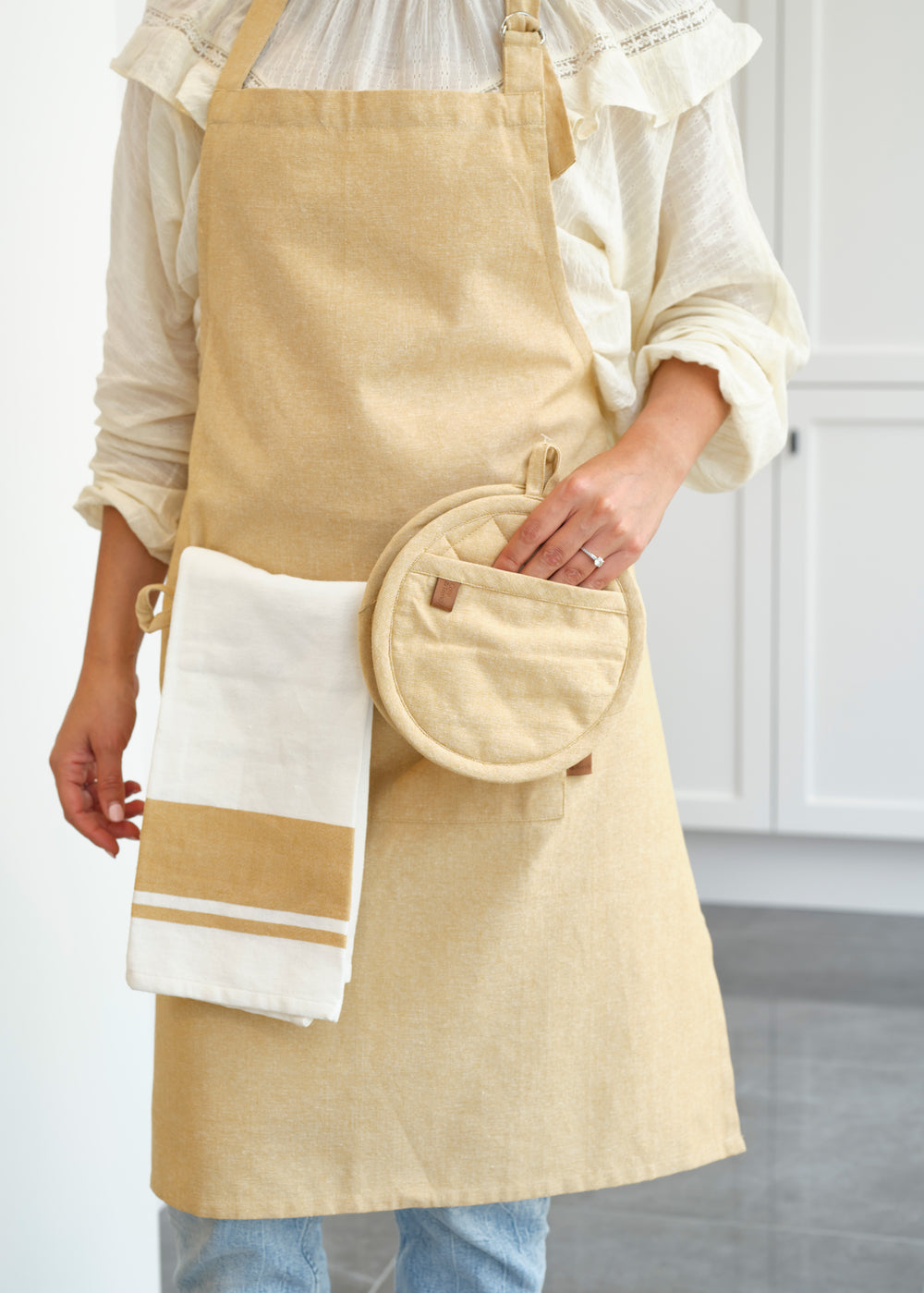 Cosy & Trendy Theedoeken Stoff Amber Gold 50 x 70 cm - 3 Stuks