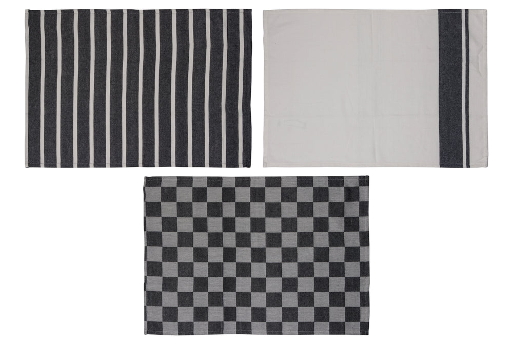 Cosy & Trendy Theedoeken Stoff Black Chambray 50 x 70 cm - 3 Stuks