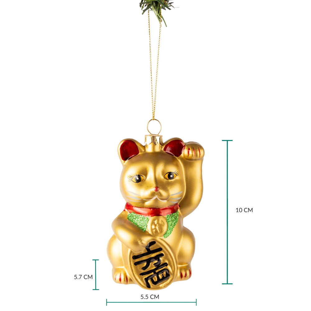 Boule de Noël Nordic Light Maneki Neko 10 cm