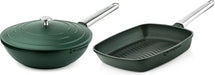 Westinghouse Set de Poêles Performance (Poêle Wok + Poêle Grill) ø 28 cm - Vert - Induction et tous autres feux