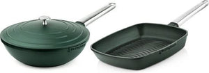 Westinghouse Pannenset Performance (wokpan + grillpan) ø 28 cm - groen - inductie en alle andere warmtebronnen