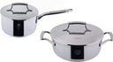 Ensemble de casseroles Saveur Selects Voyage Series (Casserole ø 25 cm + Casserole en acier ø 20 cm) - Acier inoxydable Triply - Induction et toutes autres sources de chaleur