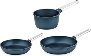 Westinghouse Pannenset Performance (koekenpan ø 24 & 28 cm + steelpan ø 18 cm) - blauw - inductie en alle andere warmtebronnen