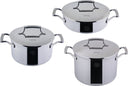 Ensemble de casseroles Saveur Selects Voyage Series (Casserole ø 22 + 25 cm + Poêle à frire ø 25 cm) - Acier inoxydable triplé - Induction et toutes autres sources de chaleur