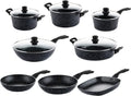 Westinghouse Pan Set Black Marble - 8 poêles - Set de poêles complet - Induction et toutes autres sources de chaleur