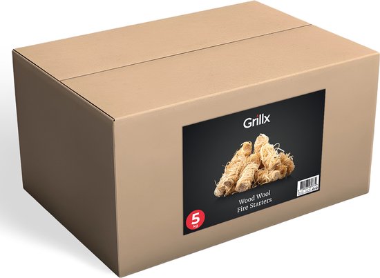 GrillX BBQ Aanmaakkrullen - Aanmaakhout - Aanmaakwokkels - 5 KG