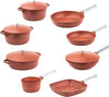 Westinghouse Pan Set Performance - Rouge - 8 poêles - Set de poêles complet - Induction et toutes autres sources de chaleur