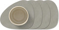 LIND DNA Onderzetters Nupo - Leer - Light Grey - 13 x 11 cm - 4 Stuks
