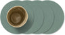 LIND DNA Onderzetters Nupo - Leer - Pastel Green - ø 10 cm - 4 Stuks
