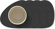 LIND DNA Onderzetters Nupo - Leer - Black - 13 x 11 cm - 4 Stuks