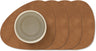 LIND DNA Onderzetters Nupo - Leer - Nature - 13 x 11 cm - 4 Stuks