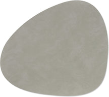 LIND DNA Placemats Nupo - Leer - Light Grey - Curved - 44 x 37 cm - 2 Stuks