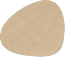 LIND DNA Placemats Nupo - Leer - Sand - Curved - 44 x 37 cm - 2 Stuks