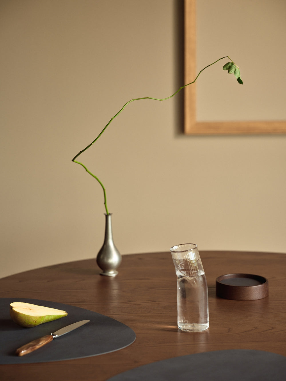 LIND DNA Placemats Nupo - Leer - Anthracite - Curved - 44 x 37 cm - 2 Stuks